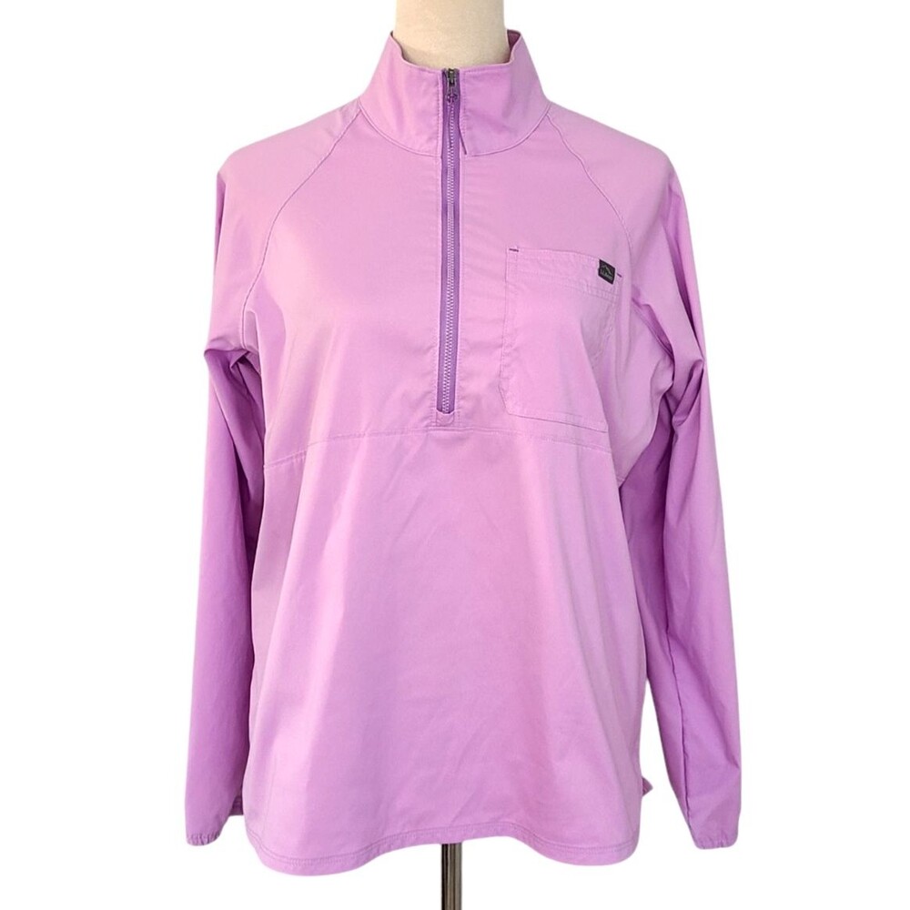L L Bean Jacket Womens S Purple Pullover  1/4 Zip Pocket Pastel Spring Gorpcore